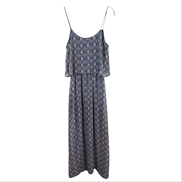 [Liberty Love] Elegant Black Patterned Maxi Dress Size Large - Picture 1 of 7